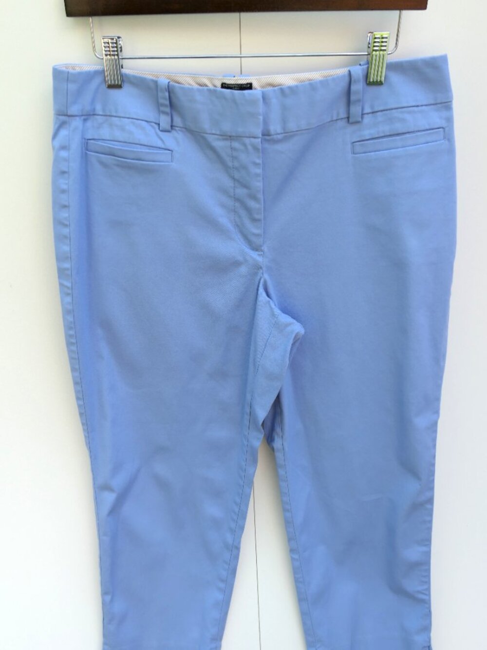 Ann Taylor Loft Women's 8 Cropped Blue White Printed Cotton Trousers